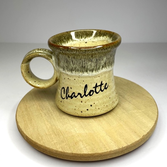 Vintage 1983 Clay in Mind Coffee Mug Studio Art Pottery Personalized Charlotte - Picture 1 of 8